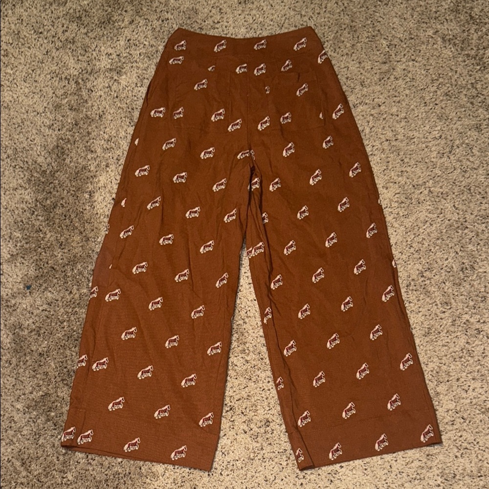 FARM Rio Brown Patterned Trousers - Picture 4 of 5